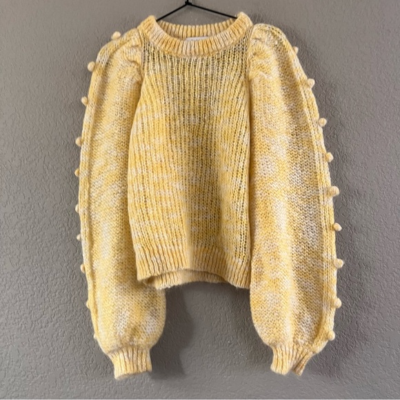 Rodebjer Yellow Mohair Pom Pom Sweater size small - Picture 8 of 9